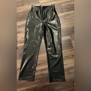 Abercrombie & Fitch Black Ultra High Rise Leather Pants